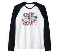 Chill the 4th Out - Funny USA Rocket Popsicle, fuochi d'artificio retrò Maglia con Maniche Raglan