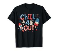 Chill the 4th Out - Funny USA Rocket Popsicle, fuochi d'artificio retrò Maglietta