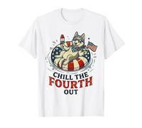 Chill The 4th Quarto out Siberian Husky 4 luglio Cane Maglietta