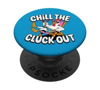 Chill The Cluck Out Summer Vacation Beach Funny Pun Pollo PopSockets PopGrip Adesivo