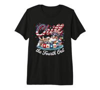 Chill The Fourth out Funny Australian Shepherd 4th of July Maglietta Premium