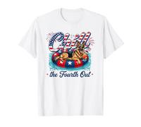 Chill The Fourth out Funny German Shepherd Dog 4th of July Maglietta