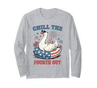 Chill The Fourth out Patriotic Goose 4 luglio Pool Float Art Maglia a Manica