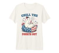 Chill The Fourth out Patriotic Goose 4 luglio Pool Float Art Maglietta Premium