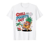 Chill The Fourth Out Pineapple 4 luglio Uomo Donna Maglietta