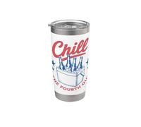 Chill the Fourth Out Vintage Rosso Bianco Blu Cooler Beer USA Bicchiere termico in acciaio inox doppia parete