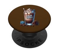 Chill Vibes Graphic For Hot Cocoa Lovers Winter Coffee Latte PopSockets PopGrip Adesivo