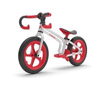 Chillafish CPFX01RED Fixie - Bilanciamento a cambio fisso con poggiapiedi integrato, freno a pedale e pneumatici Airless Rubberskin, rosso, 2-5 anni