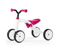 Chillafish Quadie: Stabile 4 ruote Grow-with-Me Ride-On, 3 posizioni sedile con deposito biscotti nel sedile, ruote silenziose che non lasciano segni e adesivi personalizzabili, età 1-3 anni, rosa