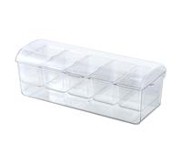 Chilled Condiment Server - Chilled Serving Tray, Ice Chilleds Server Container, Chilleds Condiment Servers Tray With 5 Compartments, Clear Ice Condiments For Party | Servings Bar Trays For Fruit