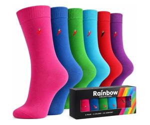 Chilli Lifestyle Confezione regalo Rainbow 6 paia per uomo e donna in cotone