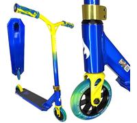 Chilli Pro Base/Rocky/Reaper Stunt Scooter per Park & Street. Trick Roller per principianti e professionisti (Jumpstart S H = 71 cm trasparente blu/giallo)