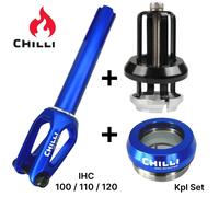 Chilli Pro Scooters Slim Cut Stunt-Scooter Fork IHC Kit + Headset Blu