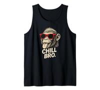 Chilliger Scimmia con Occhiali Da Sole Divertente Retro Chill Bro Canotta