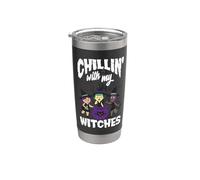 Chillin con le mie streghe Halloween Bicchiere termico in acciaio inox doppia parete