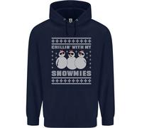 Chillin Con My Snowmies Divertente Natale Bambini Felpa con Cappuccio