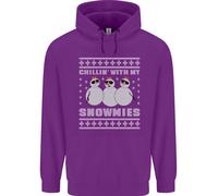 Chillin Con My Snowmies Divertente Natale Bambini Felpa con Cappuccio