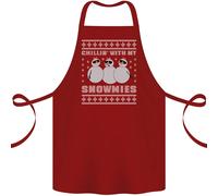 Chillin Con My Snowmies Divertente Natale Cotone Grembiule 100% Biologico