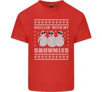 Chillin Con My Snowmies Divertente Natale Uomo Cotone T-Shirt