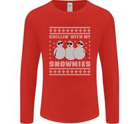 Chillin Con My Snowmies Divertente Natale Uomo Maniche