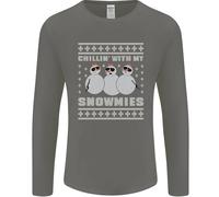 Chillin Con My Snowmies Divertente Natale Uomo Maniche