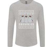 Chillin Con My Snowmies Divertente Natale Uomo Maniche