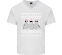Chillin Con My Snowmies Divertente Natale Uomo Scollo A V T-Shirt
