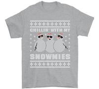 Chillin Con My Snowmies Divertente Natale Uomo T-Shirt 100% Cotone