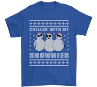 Chillin Con My Snowmies Divertente Natale Uomo T-Shirt 100% IN Cotone