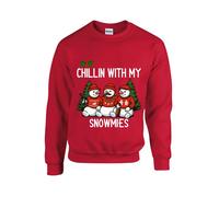 Chillin Con My Snowmies Divertente Unisex Maglione Natalizio,Natalizio Giorno