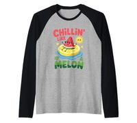 Chillin' Like A Melon Kawaii Anguria Summer Beach Vibes Maglia con Maniche Raglan