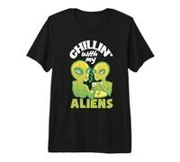 Chillin with My Aliens Halloween Divertente Maglietta Premium
