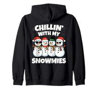 Chillin with My Snowmies Funny Snowman Christmas Men Women Felpa con Cappuccio