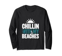 Chillin With My Spiagge Retro Tramonto Estate Surf tropicale Maglia a Manica