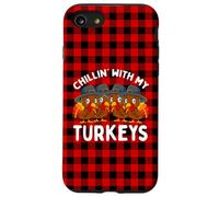 Chillin With My Turkeys Ringraziamento Famiglia Ragazzi Ragazze Regalo Custodia per iPhone SE (2020) / 7/8