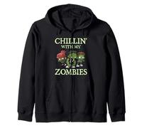 Chillin with My Zombies Zombie Divertente Halloween Felpa con Cappuccio