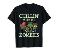 Chillin with My Zombies Zombie Divertente Halloween Maglietta