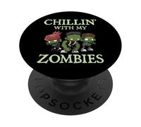 Chillin With My Zombies Zombie divertente Halloween PopSockets PopGrip Adesivo