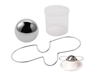 Chilling Espresso Cooler, Reusable Stainless Ball, 2.56x2.48 Inches Sphere with Metal Stand, Coffee Bar Accessory, Beverage Chiller with Sl esign, Home Bar Cooler for Juice and Cocktails