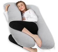 Chilling Home Cooling Cuscino per Gravidanza a Forma di U,Cuscino per chi Dorme sul Fianco con Jersey,traspirante Cuscino per Allattamento,Grande per Donne e chi Dorme sul Fianco (Cooling Grigio)