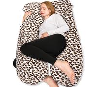 Chilling Home Cuscino Gravidanza, Cuscino per Chi Dorme Sul Fianco a Forma di U con Fodera, Cuscino a U,Cuscino per L'allattamento, Cuscino di Posizionamento Grande per donne,Leopardato Giallo