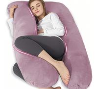 Chilling Home Cuscino Gravidanza, Cuscino per Chi Dorme Sul Fianco a Forma di U con Fodera, Cuscino a U,Cuscino per L'allattamento, Cuscino di Posizionamento Grande per donne,Viola