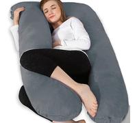Chilling Home Cuscino Gravidanza, Cuscino per Chi Dorme Sul Fianco a Forma di U con Fodera, Cuscino a U,Cuscino per L'allattamento, Cuscino di Posizionamento Grande per donne,Nero