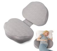Chilling Home Cuscino gravidanza, per dormire, in memory foam, per pancia, schiena, cuscino per il corpo regolabile e portatile, per chi dorme sul fianco (rivestimento ad aria)