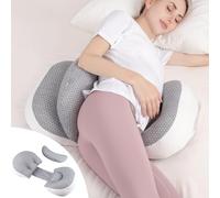Chilling Home Cuscino Gravidanza per Dormire, per chi Dorme sul Fianco, Cuscino Regolabile e Portatile, per Donne e chi Dorme sul Fianco con Fodera Traspirante (Grigio)