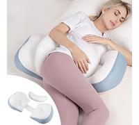 Chilling Home Cuscino Gravidanza per Dormire, per chi Dorme sul Fianco, Cuscino Regolabile e Portatile, per Donne e chi Dorme sul Fianco con Fodera Traspirante (Blu)