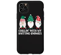 Chilling With My Knitting Gnomies Knit Funny Gnome Pun Xmas Custodia per iPhone 11 Pro Max