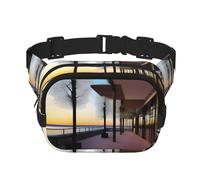 ChillingChills Marsupio quadrato a doppio strato per attività all'aperto come sport, viaggi, escursionismo, ciclismo, Nero , Taglia unica