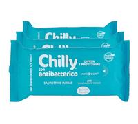 Chilly Antibatterico Salviette Intime Biodegradabili Formula Anti-Odor pH5 Azione Calmante con Timo Salvia per il Prurito Uso Quotidiano da Viaggio Clinicamente Testate - 3 Confezioni da 12 Salviette