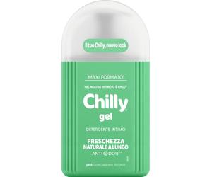 Chilly, Detergente Intimo Gel, Freschezza naturale a Lungo, con Anti-Odor, Per L'Igiene Intima, con Mentolo Naturale per una piacevole sensazione di freschezza, pH 5, Clinicamente Testato - 300 ml